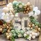 Sage Green Balloon Garland Arch Kit, Olive Green Sand White Metallic Gold Matte White Gold Confetti Balloons for Baby Shower Bridal Shower Bachelor Party Wedding Birthday Woodland Party Decorations